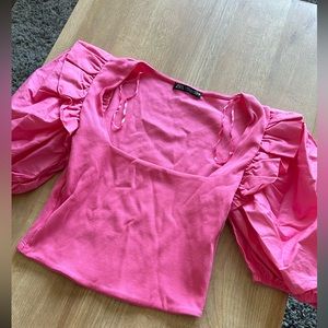 zara puff sleeve crop top